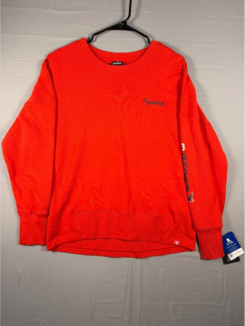 Washington Capitals Alexander Ovechkin #8 Red Crewneck Sweatshirt Size Large